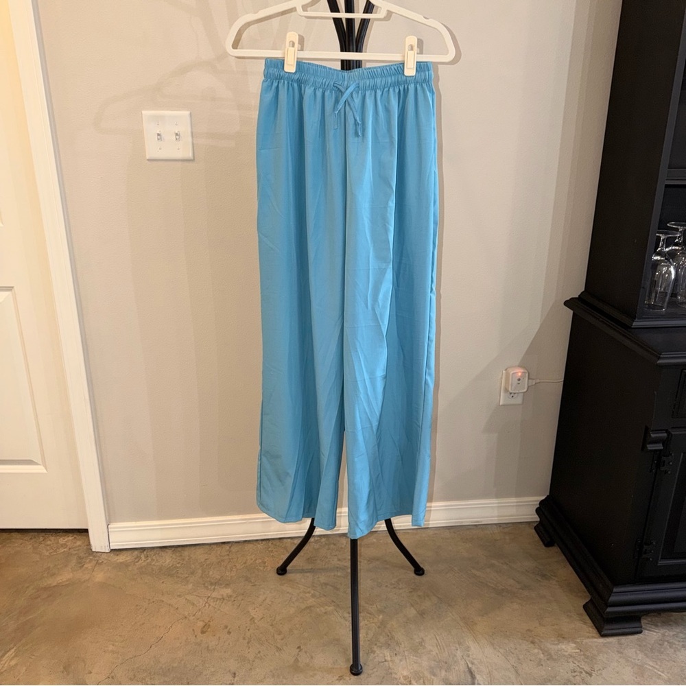 Light Blue Wide Leg Pants